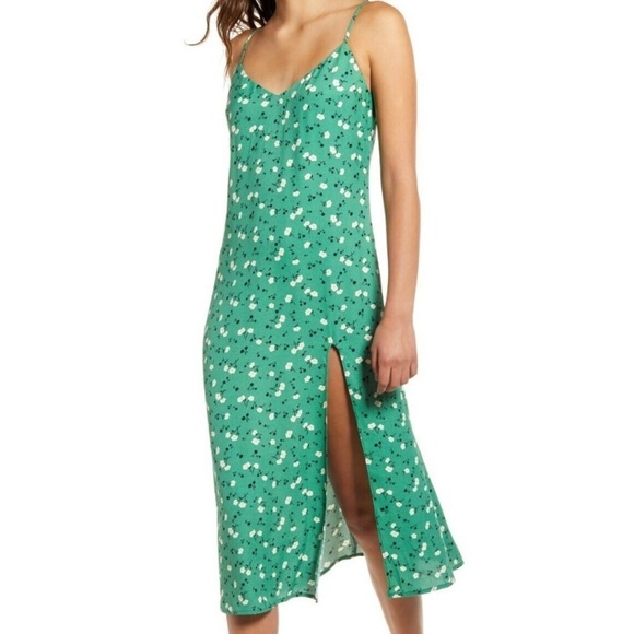 REFORMATION Crimini Dress In Pico Green Floral - Picture 1 of 7